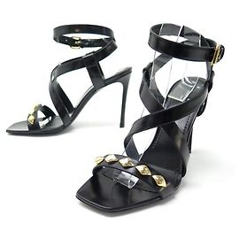 NOVA LOUIS VUITTON SANDALS UNCHAIN ANKLE STRAP 39 sapatos de couro Preto