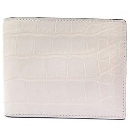 NEW DELVAUX WHITE CROCODILE LEATHER WALLET + ALLIGATOR WALLET BOX White