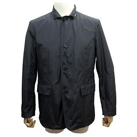 Façonnable GIACCA A VENTO NEW FACONNABLE PARKE M 48 CAPPOTTO GIACCA IN COTONE NERO Nero