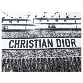 Christian Dior-NEUF PLAID CHRISTIAN DIOR ZODIAC 11ZOD351I151 EN LAINE GRIS + BOITE WOOL-Gris