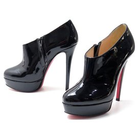 Christian Louboutin-NEW CHRISTIAN LOUBOUTIN SHOES MOLDING BOOTS 36 Black patent leather-Black