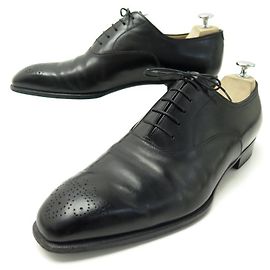 AUBERCY RICHELIEU SCARPE CON PUNTA FLOREALE 11E 45 Scarpe in pelle nera Nero