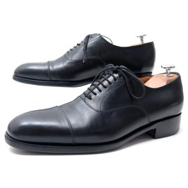 JM Weston-JM WESTON SHOES 415 SAVILE RICHELIEU 7C 41 BLACK BOX calf leather SHOES-Black