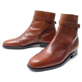 JM Weston-JM WESTON JODHPUR SHOES 794 10E 44 LOW BOOTS BROWN LEATHER-Brown