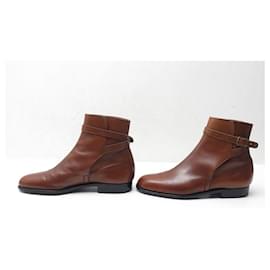 JM Weston-JM WESTON JODHPUR SHOES 794 10E 44 LOW BOOTS BROWN LEATHER-Brown