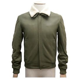 NUOVA GIACCA CHRISTIAN DIOR S 44 GIACCA IN PELLE KHAKI AGNELLI Cachi