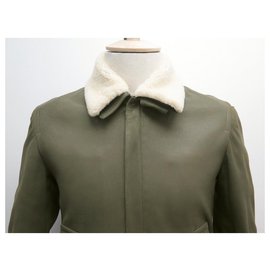 Christian Dior-NEW CHRISTIAN DIOR S JACKET 44 KHAKI LAMBS LEATHER JACKET-Khaki