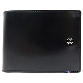 NEW ST DUPONT LINE D WALLET 180003 BLACK LEATHER WALLET Black
