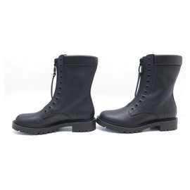 Christian Dior-NEW CHRISTIAN DIOR BOOTS BOLD 38.5 39.5 BLACK LEATHER BOOTS-Black