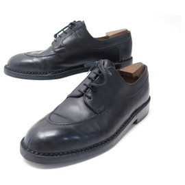 JM Weston-JM WESTON DERBY LE CHASSE SHOES 677 9.5D 43.5 LEATHER + STAINLESS STEEL SHOES-Black