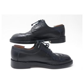 JM Weston-JM WESTON DERBY LE CHASSE SHOES 677 9.5D 43.5 LEATHER + STAINLESS STEEL SHOES-Black