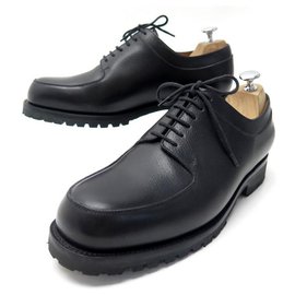JM Weston-NEW JM WESTON DERBY PLATEAU SHOES 131 9E 43 BLACK LEATHER SHOES-Black