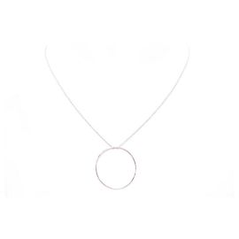 COLLAR GINETTE NY CIRCULO BLANCO EN CADENA CCE001G ORO BLANCO 46 COLLAR CM Plata