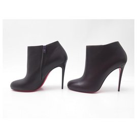 Christian Louboutin-NEW CHRISTIAN LOUBOUTIN SHOES BELLE ANKLE BOOTS 40 PURPLE LEATHER BOOTS-Purple