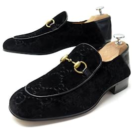 Gucci-NEW GUCCI MOCASSINS HORSEBIT SHOES 7 It 42 FR VELVET GG BOX SHOES-Black