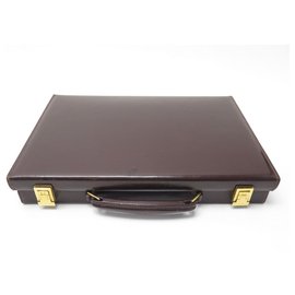 Hermès-VINTAGE HERMES JET CASE IN BROWN LEATHER BOX TOILET KIT TOILET SET-Brown