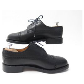 JM Weston-JM WESTON SHOES 579 DERBY TRIPLE INSOLES 7E 41 LARGE LEATHER SHOES-Black