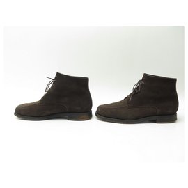 JM Weston-JM WESTON BOOTS 685 9C 43 BROWN SUEDE SUEDE BOOTS SHOES-Brown