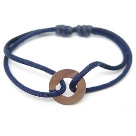 PULSEIRA DINH VAN TARGET GM 343202 em ouro branco 18K CORDON NAVY BLUE GOLD Prata