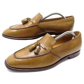SAPATOS JOHN LOBB COLOMBO 8E 42 Borla de COURO MOCCASINS + TAPPING Marrom