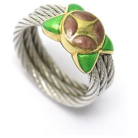 Anillo Fred force 10 T 51 En oro amarillo 18K & EMAIL CABLE ACERO ANILLO DE ESMALTE ORO Plata