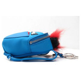 Fendi-NEW FENDI CHARM MINI ZAINO BACKPACK JEWEL 7AR457 MONSTER NYLON BLUE-Blue
