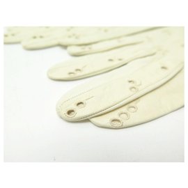 Hermès-NEW VINTAGE HERMES GLOVES LOCKED IN BEIGE LEATHER SIZE 7 LEATHER GLOVES-Beige