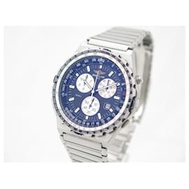 Breitling-BREITLING JUPITER PILOT WATCH 80975 Alarm clock 42 MM STEEL QUARTZ WATCH-Silvery