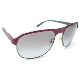 PRADA SPS SUNGLASSES 51Q IN BORDEAUX METAL + SUNGLASSES CASE Dark red