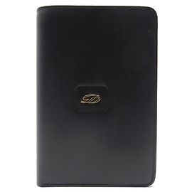 NEW ST DUPONT D PASSPORT HOLDER17ld0076N BLACK LEATHER + PASSPORT HOLDER BOX Black