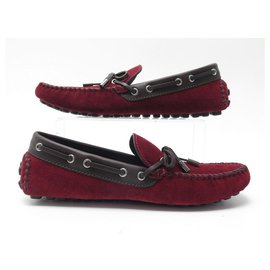 Louis Vuitton-NEW LOUIS VUITTON MOCCASINS ARIZONA SHOES 7.5 41.5 RED SUEDE LOAFERS-Red