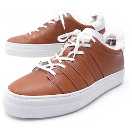 CHAUSSURES CORTHAY BASKETS 90 EVOLUTION FOURREES 10 44 CUIR MARRON SNEAKERS Marron