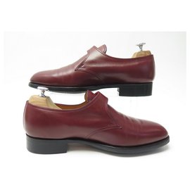 JM Weston-JM WESTON SHOES EDOUARD BUCKLE LOAFERS 8.5E 42.5 43 Burgundy leather-Dark red