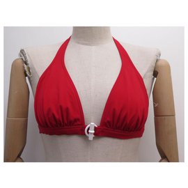 Hermès-NEW HERMES CHAIN D ANCRE GARANCE SWIMSUIT 523908DPK744 RED NYLON-Red