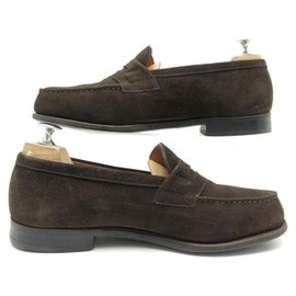 JM Weston-JM WESTON SHOES 180 6.5E 40.5 LARGE BROWN SUEDE LOAFERS LOAFERS-Brown