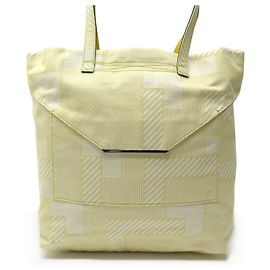 NEW LANCEL SHOPPER ENVELOPE A HANDBAG07026 YELLOW CANVAS HANDBAG Yellow