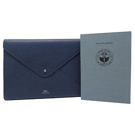 NEW LOT IWC WATCH HAND POCKET SEED LEATHER NOTEBOOK BLOCK NOTE SILVER SPITFIRE Blue