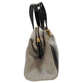 Fendi-Fendi Black Chameleon Patent Leather Satchel-Black,Grey