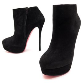 Christian Louboutin-NEW CHRISTIAN LOUBOUTIN SHOES DIRDIBOOTIE BOOTS 36 BLACK SUEDE BOOTS-Black