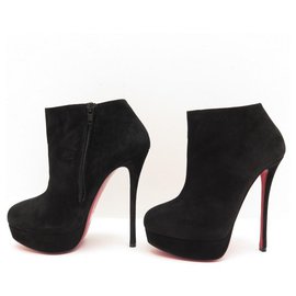 Christian Louboutin-NUOVE SCARPE CHRISTIAN LOUBOUTIN STIVALI DIRDIBOOTIE 36 Stivali di camoscio nero-Nero