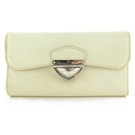 Louis Vuitton-LOUIS VUITTON SISTINA WALLET WALLET CARD ECRU EPI LEATHER WALLET-Cream