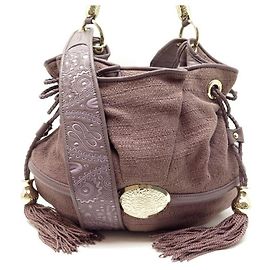 LANCEL BB BRIGITTE BARDOT A HANDBAG04657 CANVAS LEATHER HAND BAG Taupe