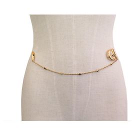 HEBILLA CINTURÓN CARTIER VINTAGE CON CADENA Y HEBILLA CINTURÓN PLACA ORO Dorado