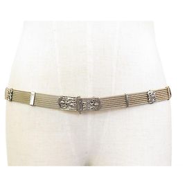 JOHN GALLIANO T BELT 90 INDIAN DIVINITIES GANESH APSARA SILVER BELT Silvery