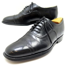 Church's-CHURCH'S RICHELIEUS STRAIGHT TOE SHOES 6.5F 41 BLACK LEATHER SHOES-Black