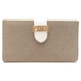 Fendi-Fendi Wallet 8M0097 MONOGRAM FF CANVAS & BROWN COIN WALLET LEATHER-Brown