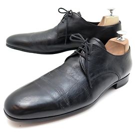 SCARPE PRADA DERBY 9.5 IT 44.5 FR IN PELLE NERA SCARPE Nero