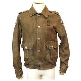 BLAUER USA JACKET 80 ANNIVERSARY ED LIMITED L 52 IN PATROLMAN COAT LEATHER Brown