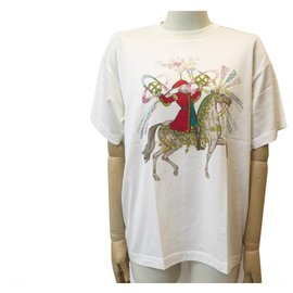 Hermès-NINE TSHIRT HERMES FIREWORKS 48 M 42 L WHITE COTTON NEW COTTON TOP-White
