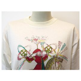 Hermès-NINE TSHIRT HERMES FIREWORKS 48 M 42 L WHITE COTTON NEW COTTON TOP-White